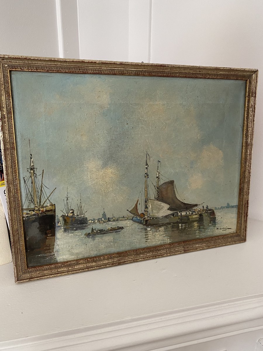 The Navy And Sailing Ships. Artist: Robert-ferninand Verheyen (1877–1960), Netherlands.-photo-2
