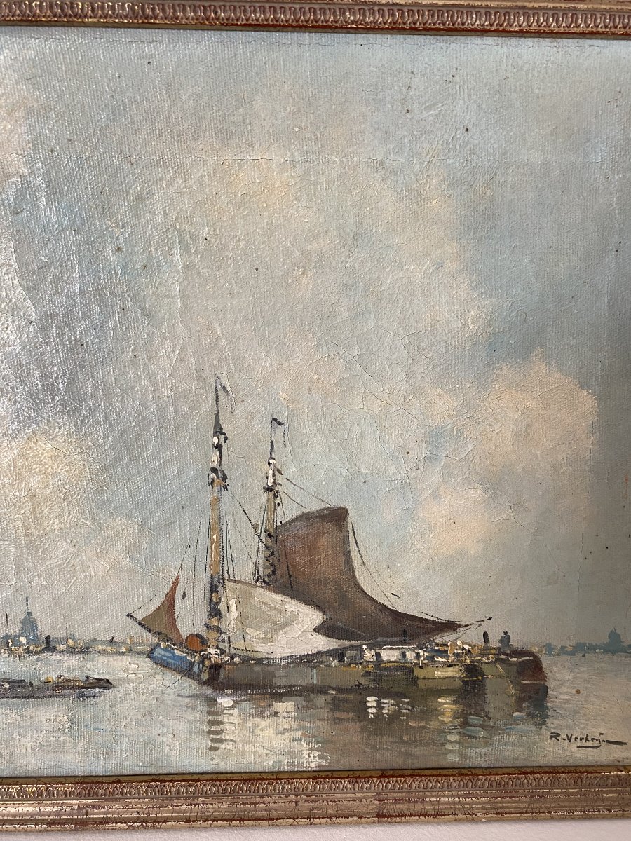 The Navy And Sailing Ships. Artist: Robert-ferninand Verheyen (1877–1960), Netherlands.-photo-3