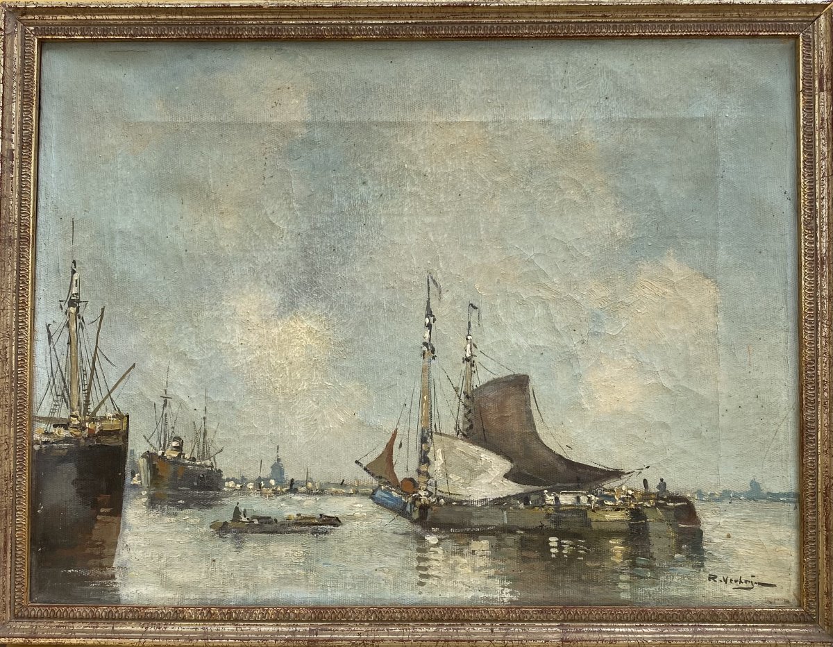 The Navy And Sailing Ships. Artist: Robert-ferninand Verheyen (1877–1960), Netherlands.