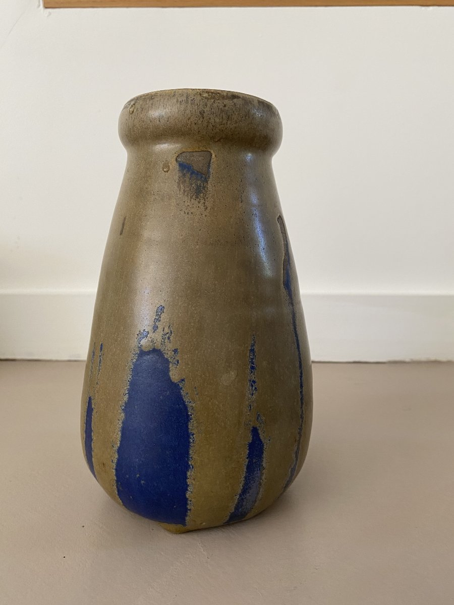 Vase Léon Pointu en grès émaillé