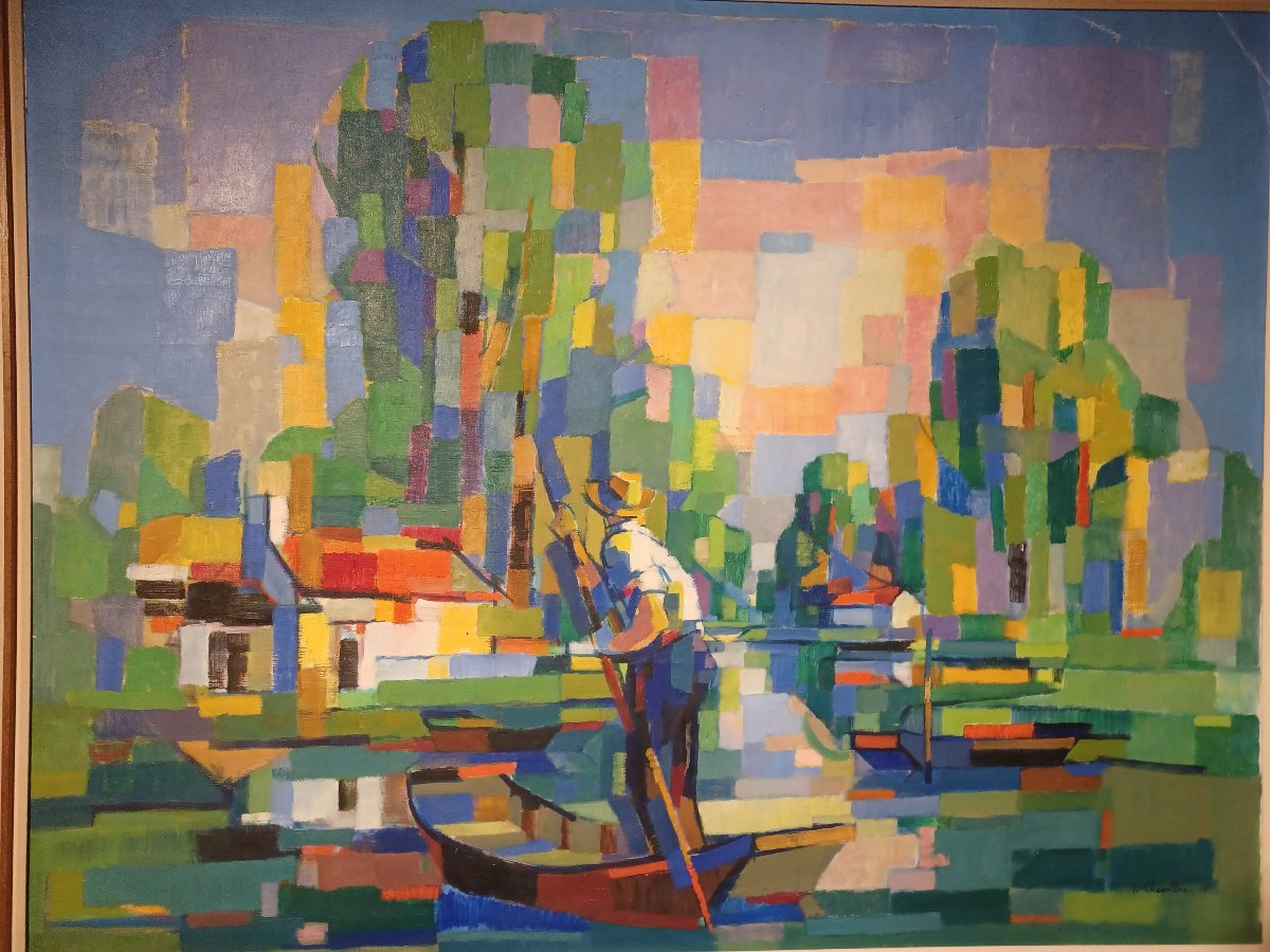 Jean Chevolleau - Landscape With Poplars - Vendée Marshes, 1959