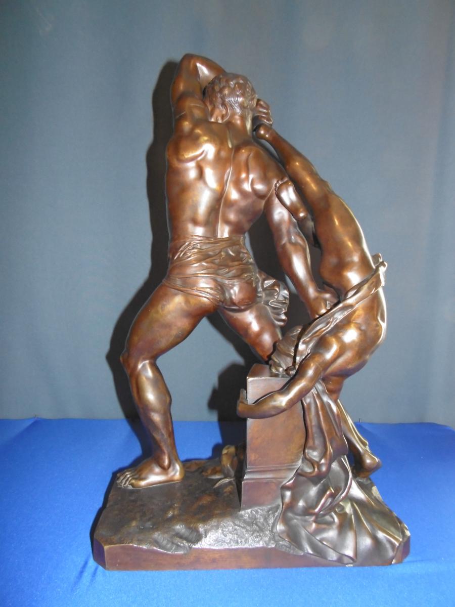 Canova Antonio 1757 - 1822 ( d'Après ) Hercule Et Lichas En Bronze-photo-2