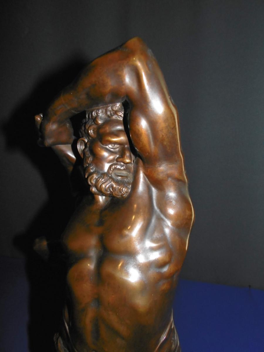 Canova Antonio 1757 - 1822 ( d'Après ) Hercule Et Lichas En Bronze-photo-2