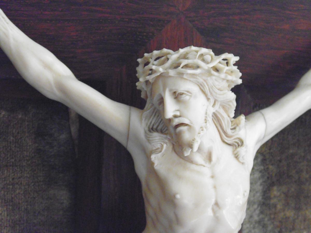 Ivory Christ In Its Origin XIX Frame-photo-3