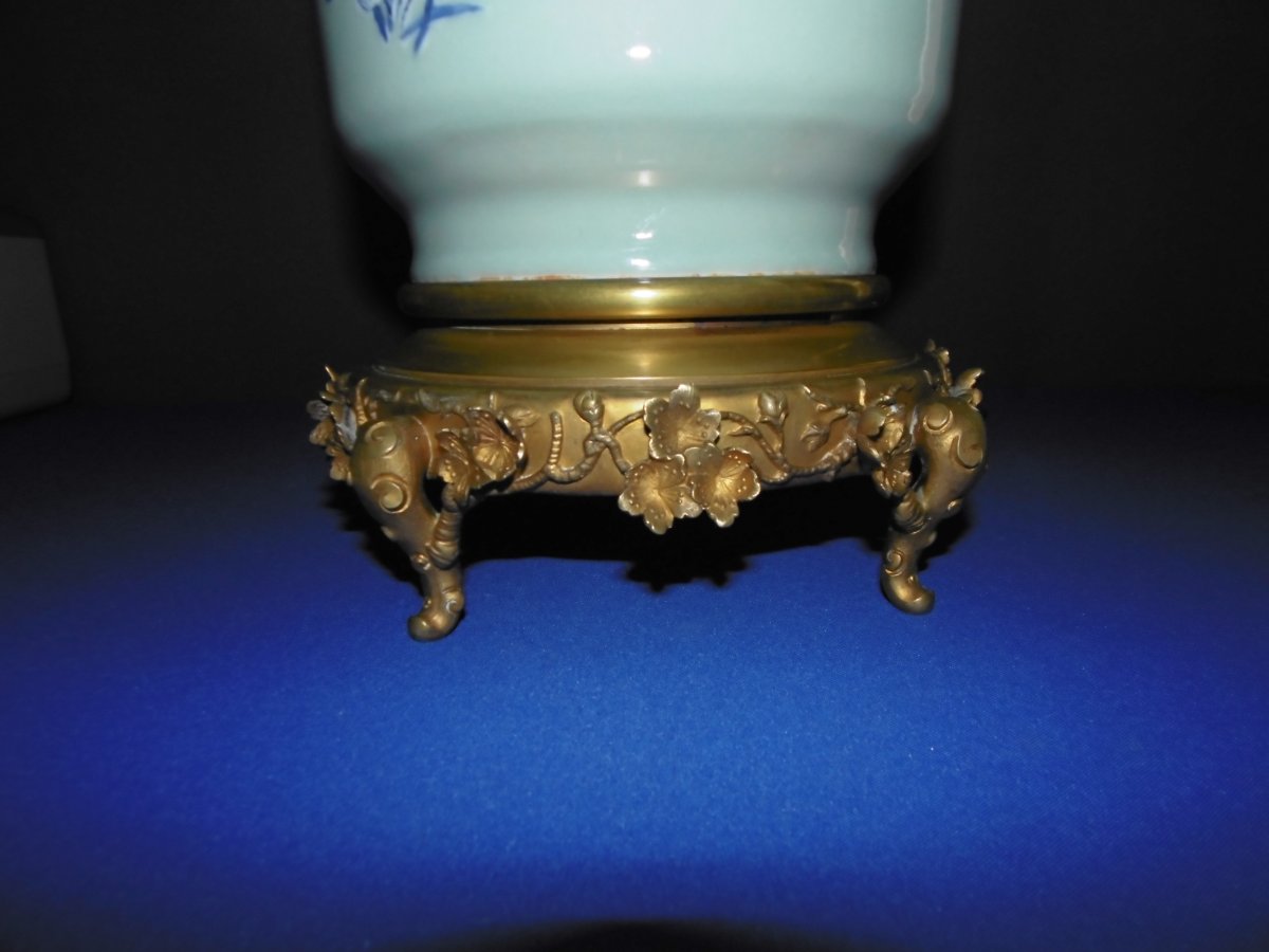 Celadon Enameled Porcelain Oil Lamp - China-photo-4