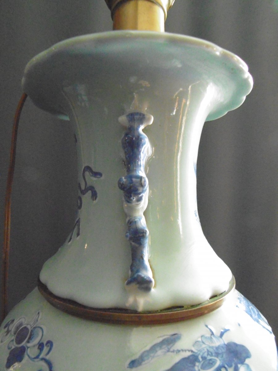 Celadon Enameled Porcelain Oil Lamp - China-photo-2