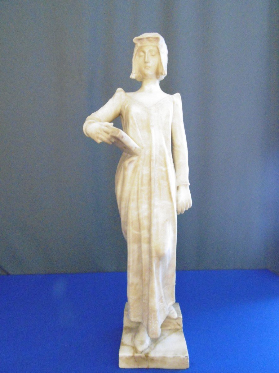 La Liseuse - Alabaster Sculpture
