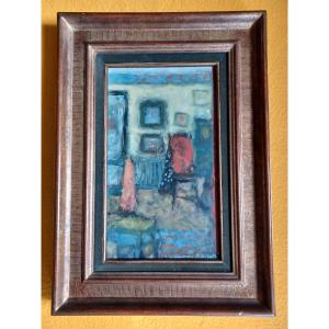 Jacques Bartoli ( 1920-1995 ) huile sur toile : "Intérieur "