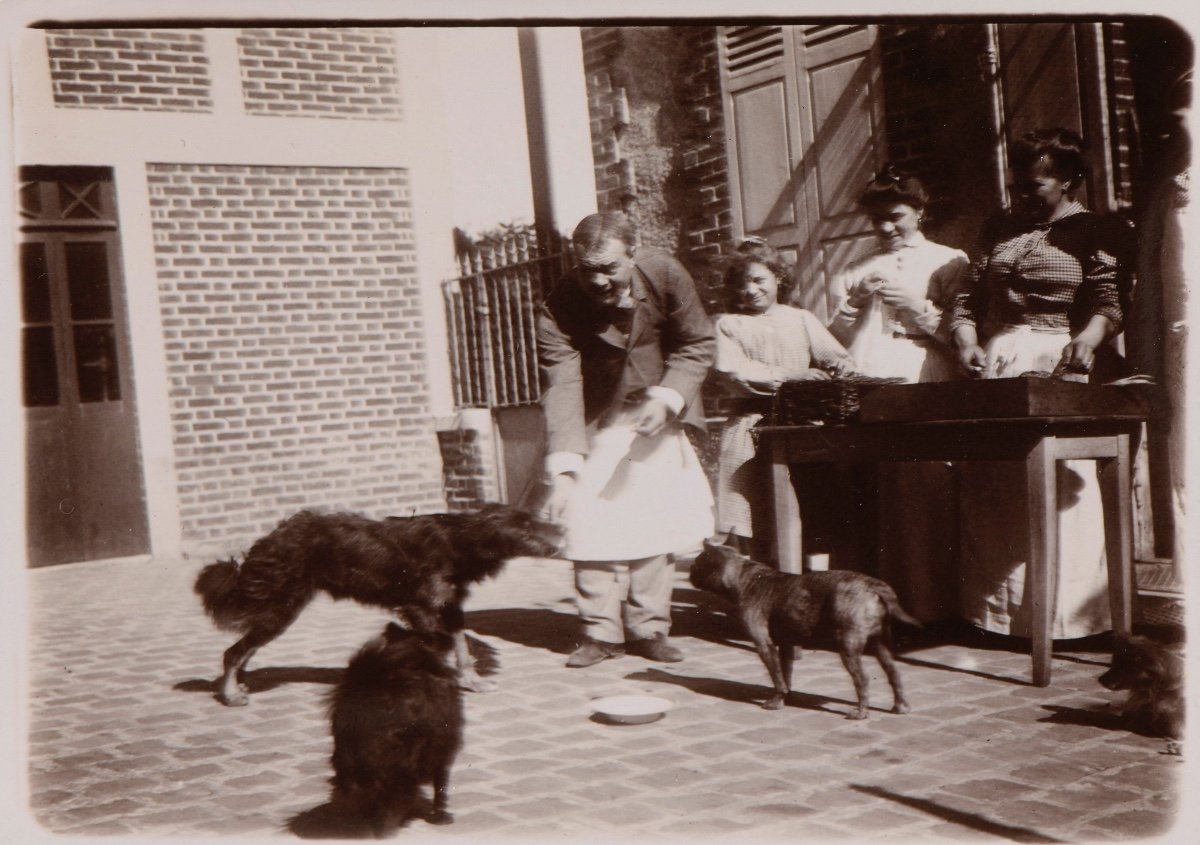 Photographie originale par Emile Zola - Le repas des chiens - Médan