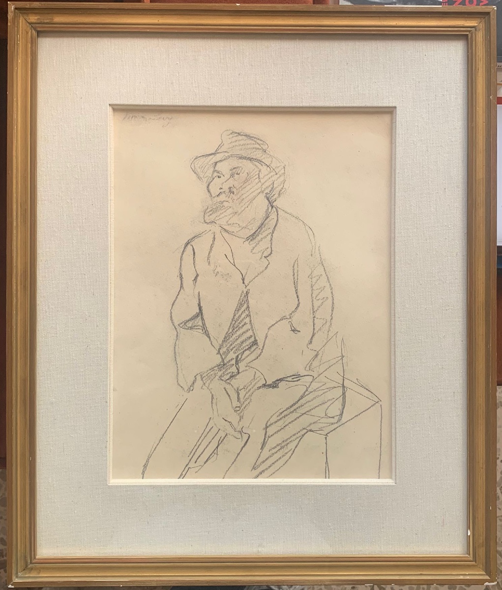 PORTRAIT DE PAUL CÉZANNE PAR SIMON LÉVY (1886-1973) - ALSACE - DESSIN ORIGINAL -photo-2