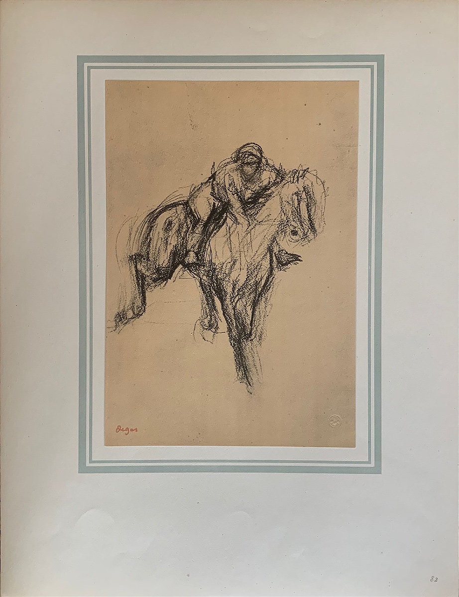 EDGAR DEGAS - HELIOGRAPHIE ORIGINALE DE 1924 - JOCKEY SUR UN CHEVAL AU GALOP - IMPRESSIONNISME