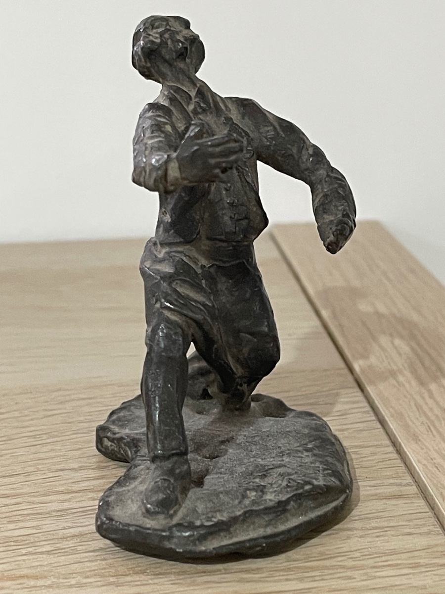 LE GARÇON DE CAFÉ - SCULPTURE ORIGINALE EN BRONZE VERS 1900 - AUTOUR D'HONORÉ DAUMIER-photo-2