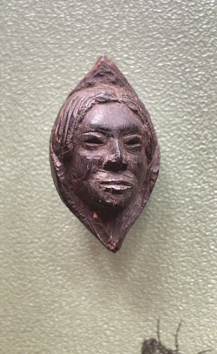 SCULPTURE ANCIENNE - VISAGE POLYNESIEN DANS LE GOÛT DE PAUL GAUGUIN-photo-2