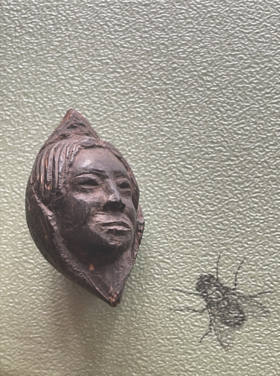 SCULPTURE ANCIENNE - VISAGE POLYNESIEN DANS LE GOÛT DE PAUL GAUGUIN-photo-3