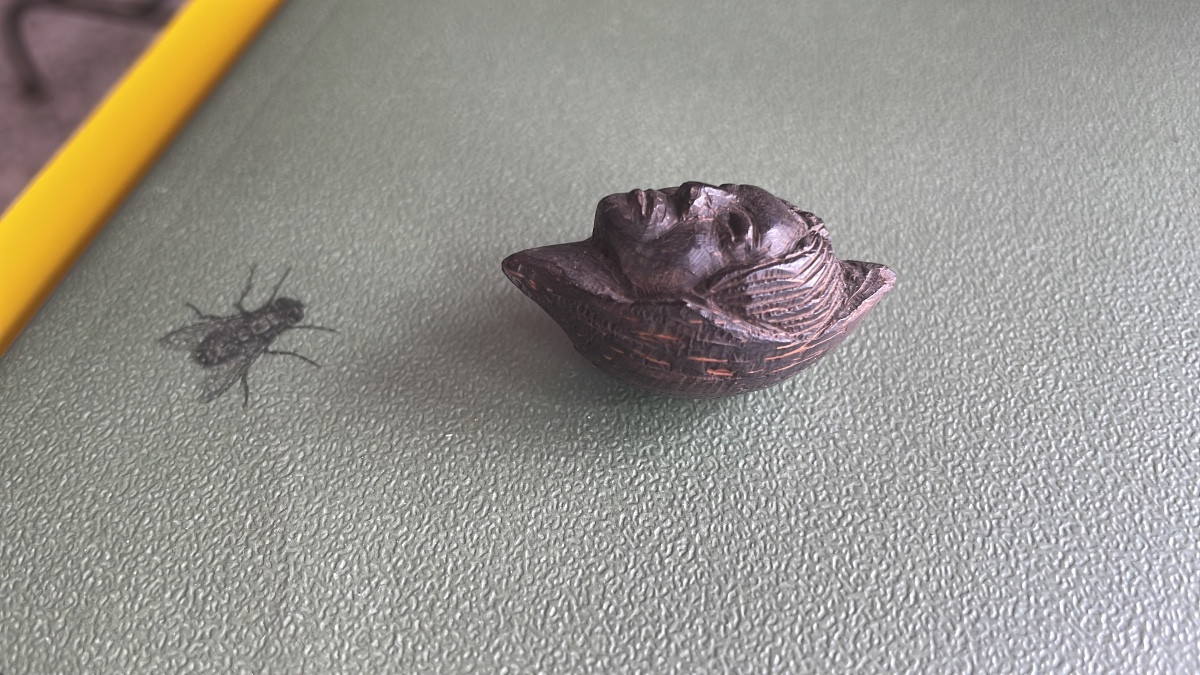 SCULPTURE ANCIENNE - VISAGE POLYNESIEN DANS LE GOÛT DE PAUL GAUGUIN-photo-4