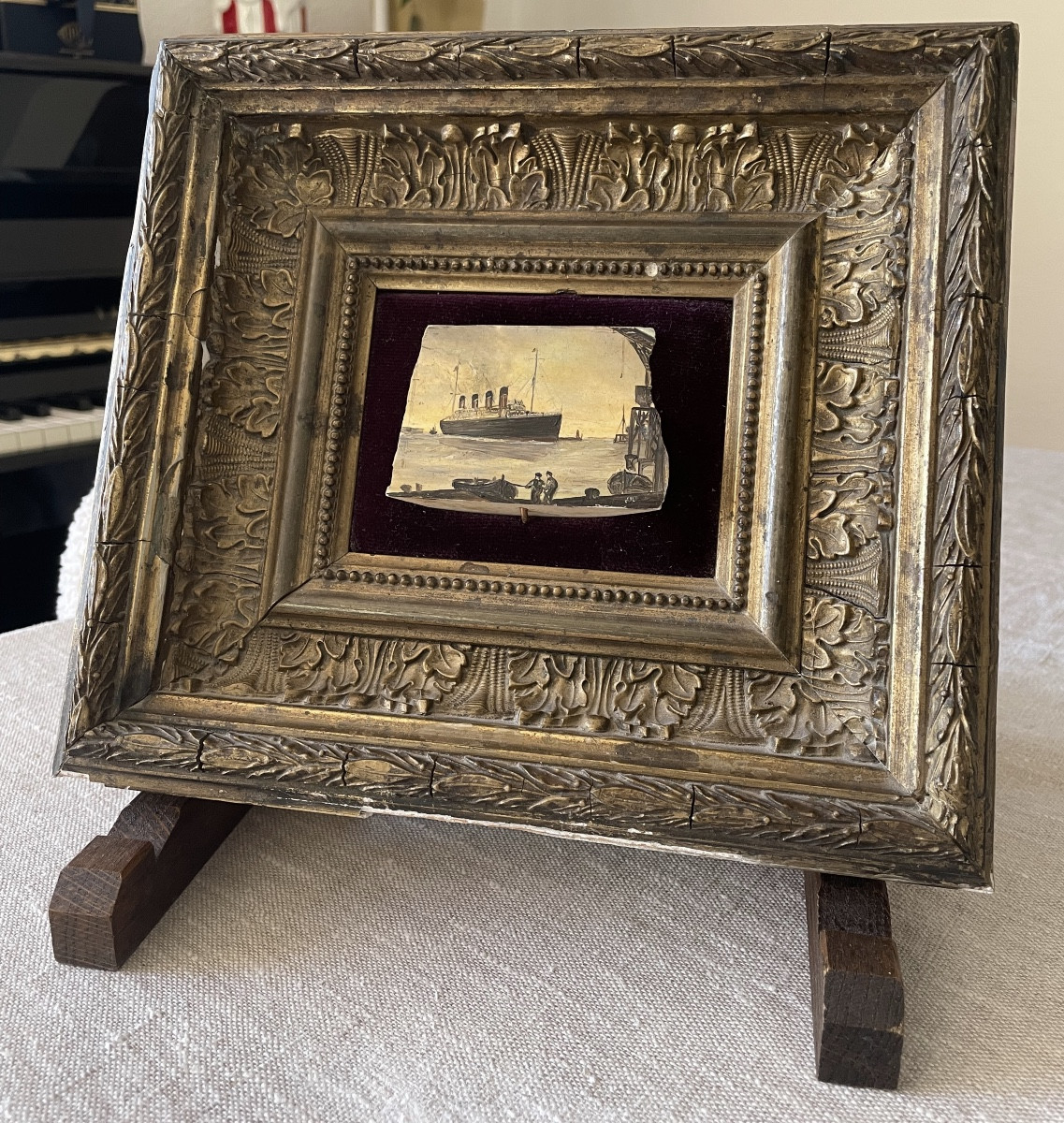 Transatlantic Liner (probably The Rms Titanic Or Rms Olympic) Oil Circa 1911-1914-photo-4