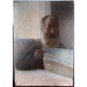 Man Reading The Newspaper ‘le Petit Provençal’ - Marseille - Provence 19th Century