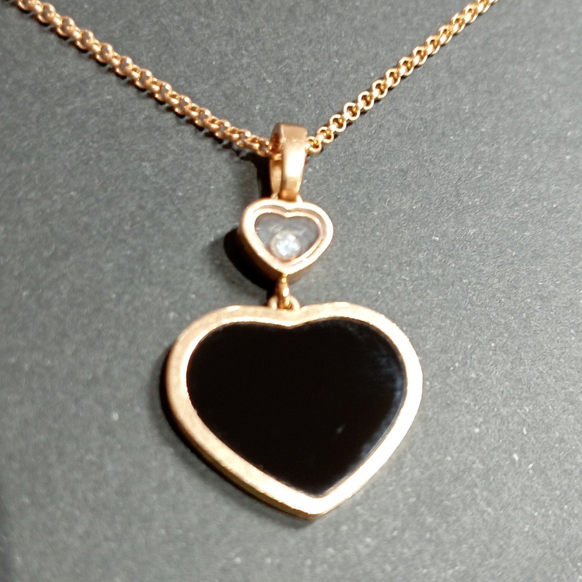 Collection Happy Heart De Chopard. Or Rose éthique, Diamant Et Onyx.-photo-5