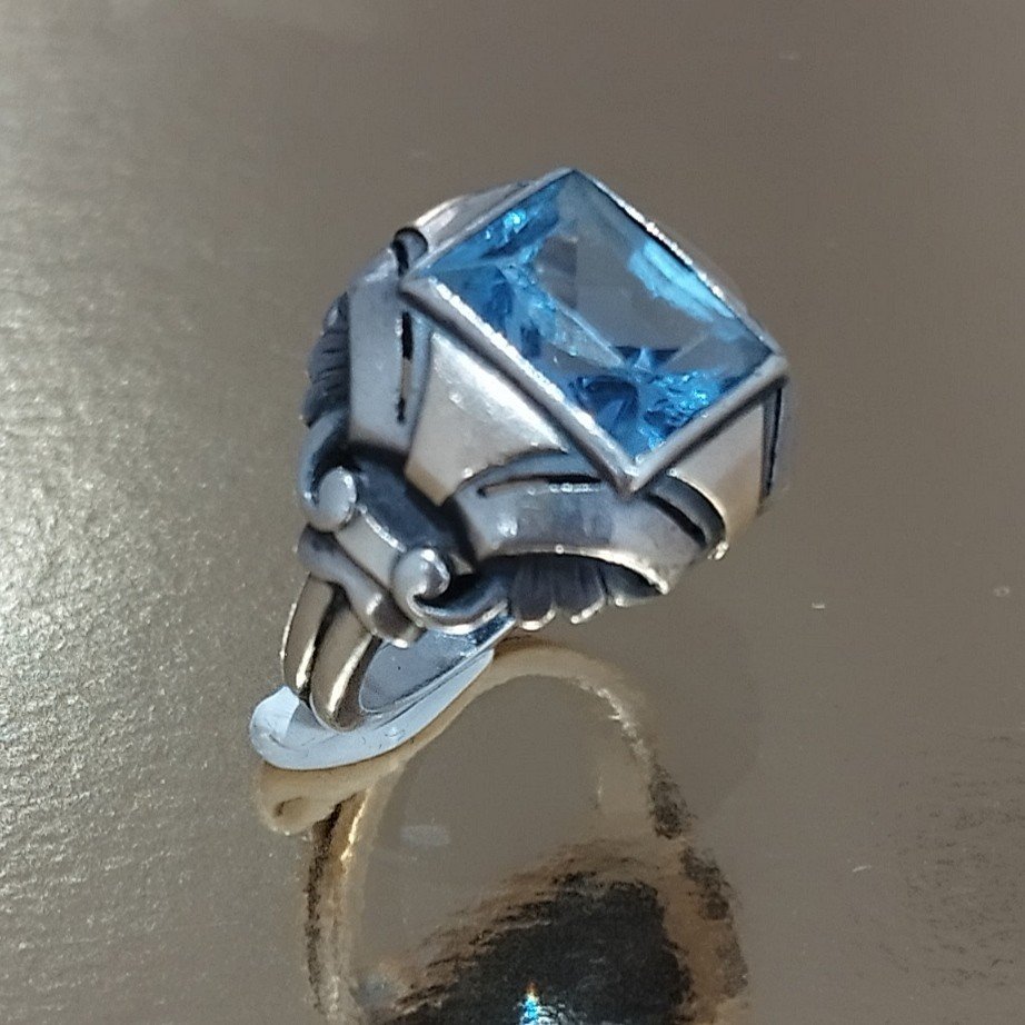 Catalan Ring In Silver And Vermeil. 1930s-photo-2
