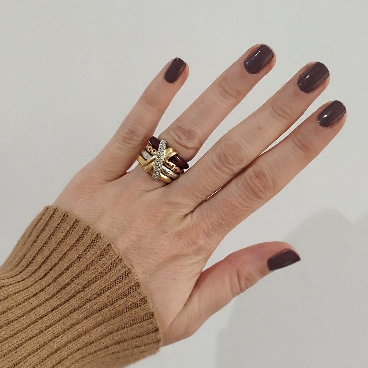 Rare Bague "la Nouvelle Bague" En Or 18k, émail Et Diamants.-photo-3