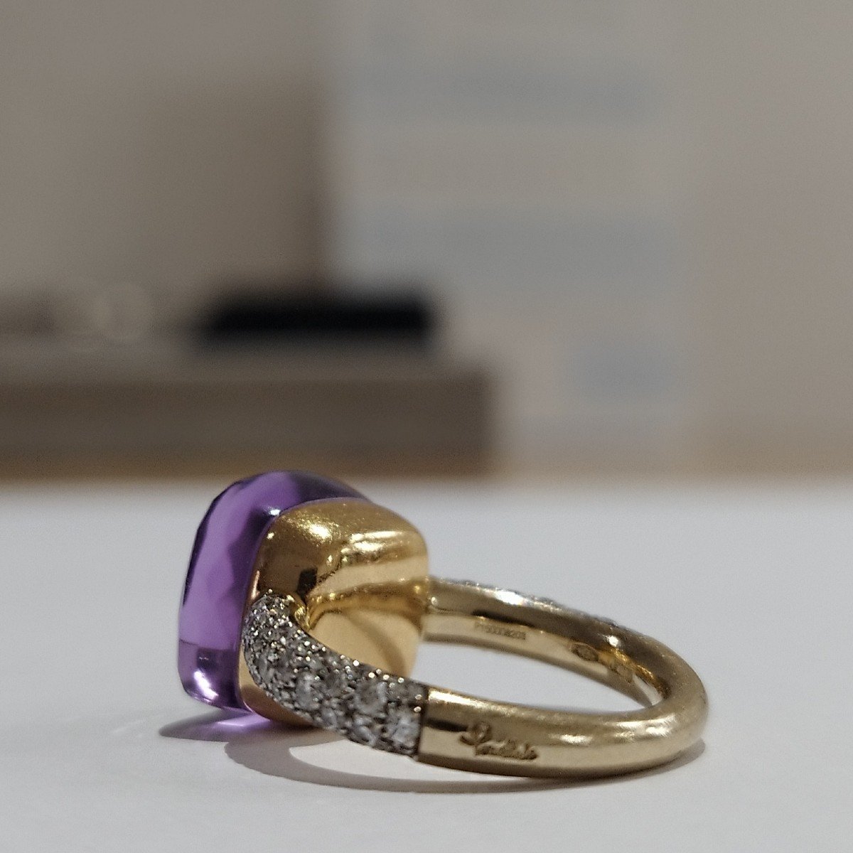 Bague Nudo De Pomellato, Or Jaune 18k, Amétiste Et Diamants-photo-4
