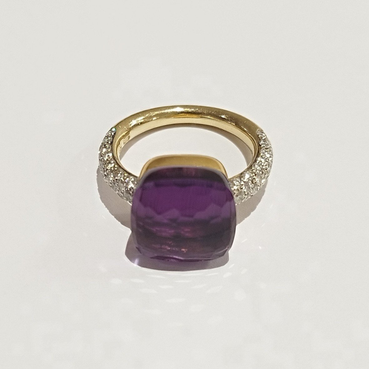 Bague Nudo De Pomellato, Or Jaune 18k, Amétiste Et Diamants-photo-1