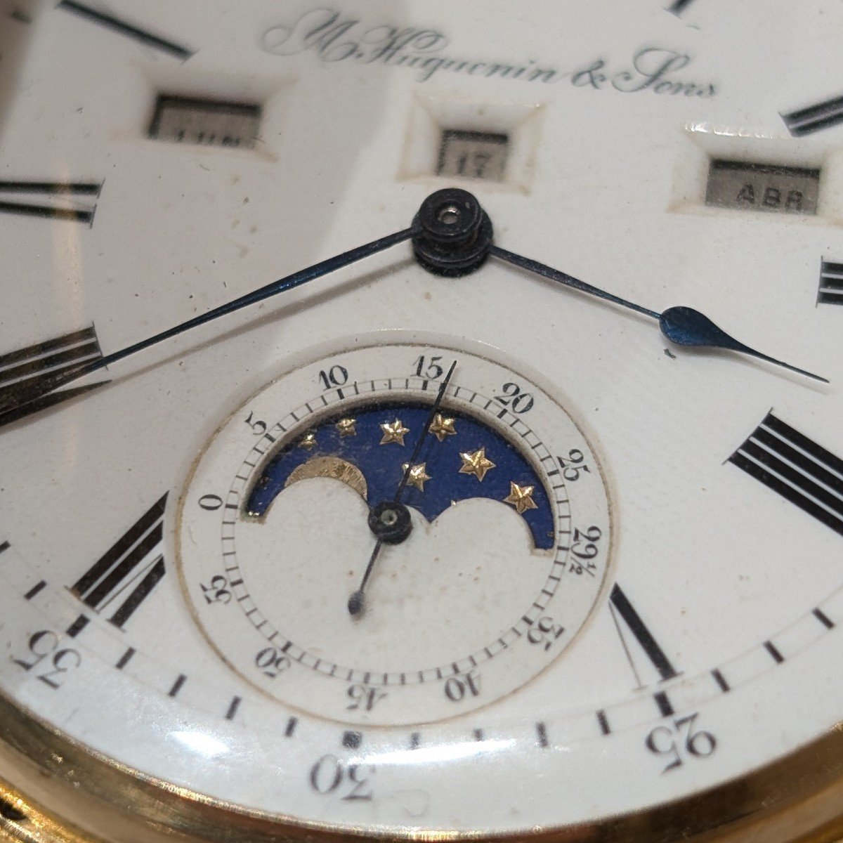 Montre De Poche M. Huguenin & Fils. Or 18 Carats.-photo-2