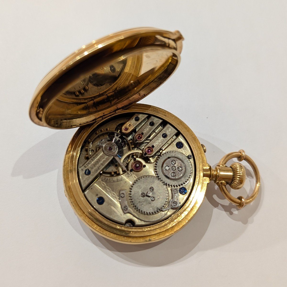 Montre De Poche M. Huguenin & Fils. Or 18 Carats.-photo-4