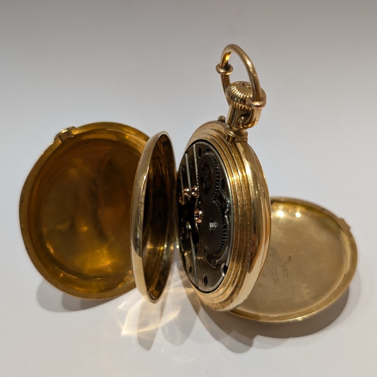 Montre De Poche M. Huguenin & Fils. Or 18 Carats.-photo-5