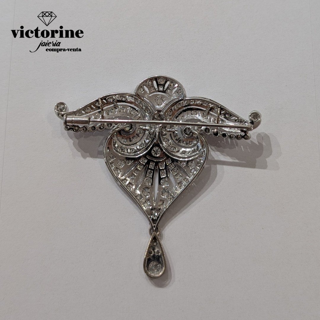 Platinum And Diamond Pendant Brooch -photo-4