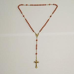 Chapelet En Or Jaune 18k Et Corail. Années 1900.