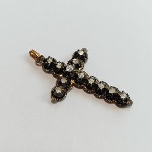 Ancient Cross. Gold And Silver. White Sapphires.