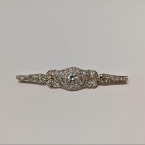 Broche ancienne or 18K et diamants