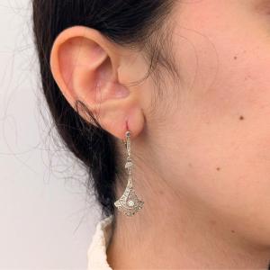 1910s Earrings, 18k Gold And Diamonds