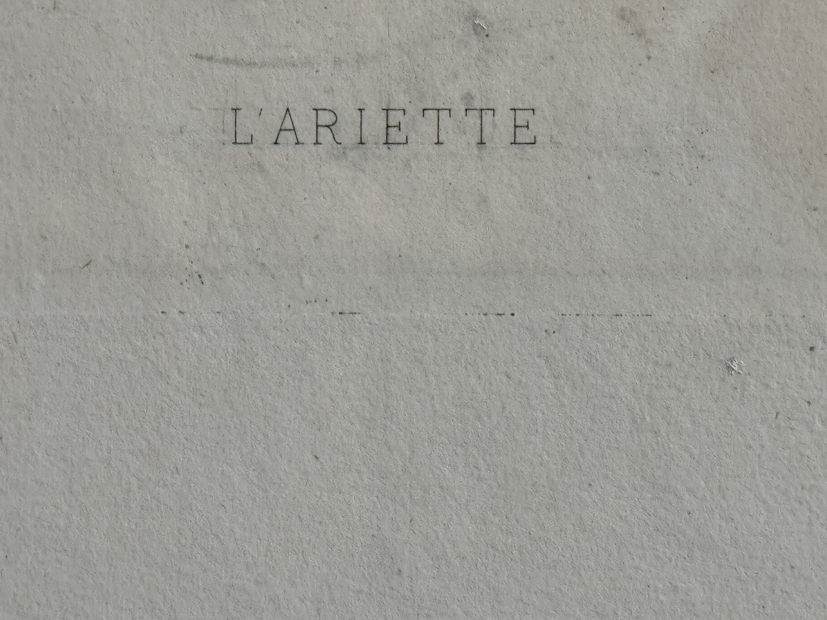 Félicien Rops With The Pseudonym P. Niederkorn “l'ariette” 1874 47.5x34.5 Lithograph Engraving -photo-4