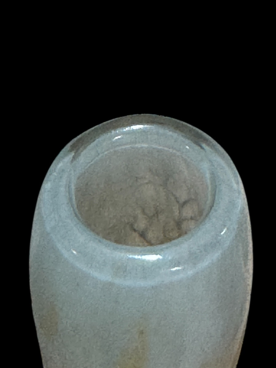 Vase DAUM Nancy verre gravé émaillé époque vers 1900 décor paysage hivernal ht 16 cm-photo-2