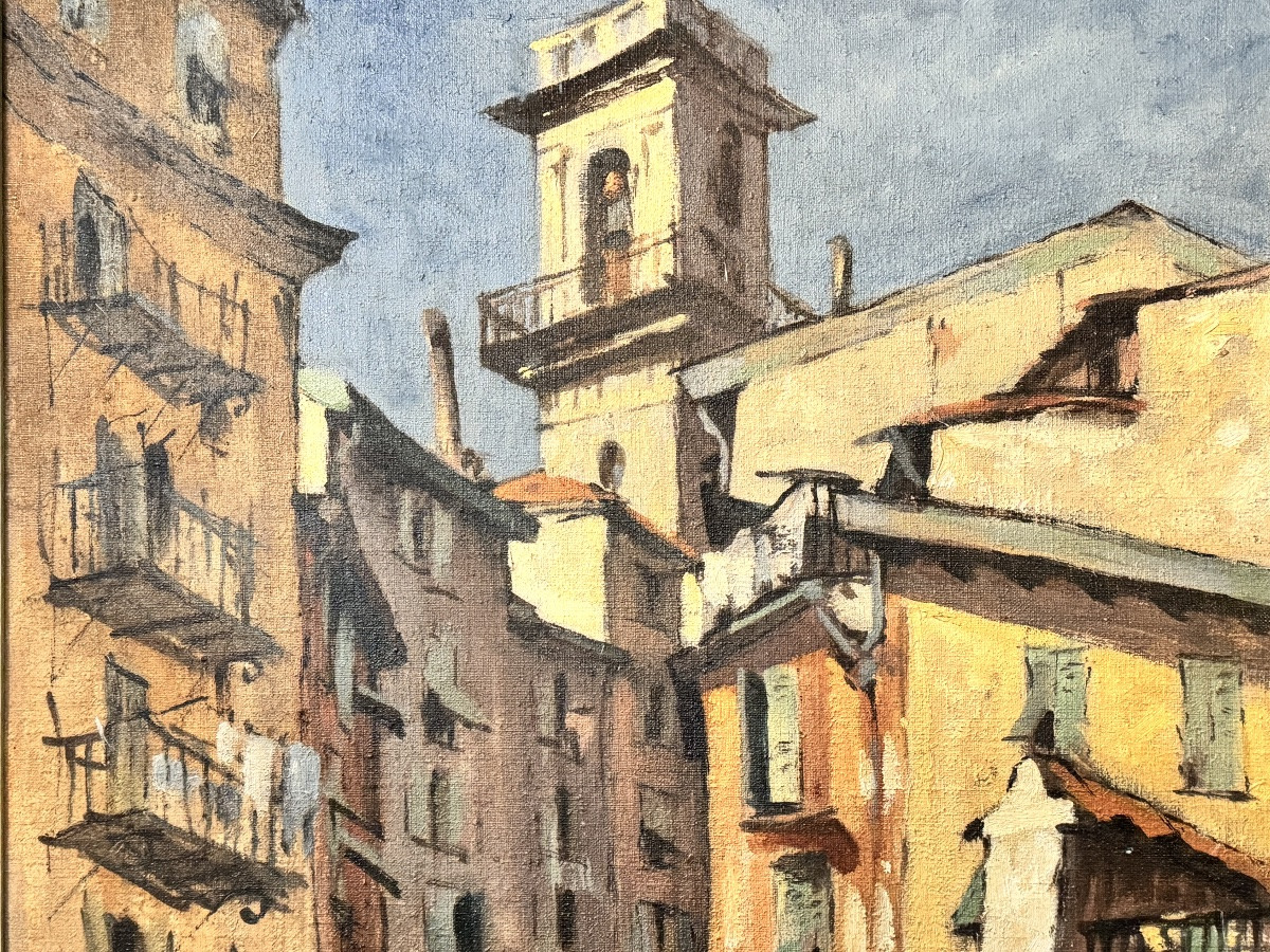 Charles Catteau (1880-1966): “lively Old Nice - Saint Augustine Tower”-photo-3