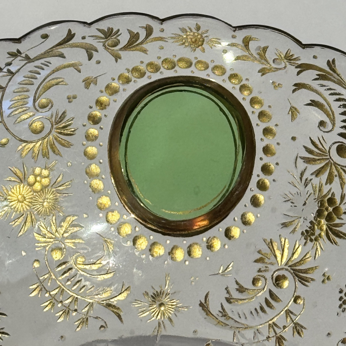 19th Century Cut And Gilded Double-layered Crystal Bowl -photo-4