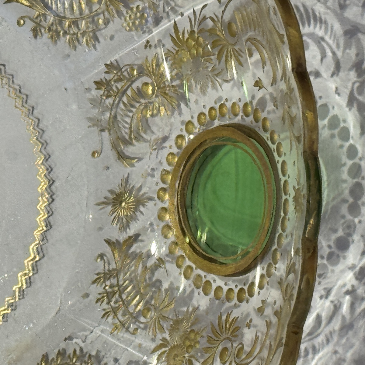 19th Century Cut And Gilded Double-layered Crystal Bowl -photo-4