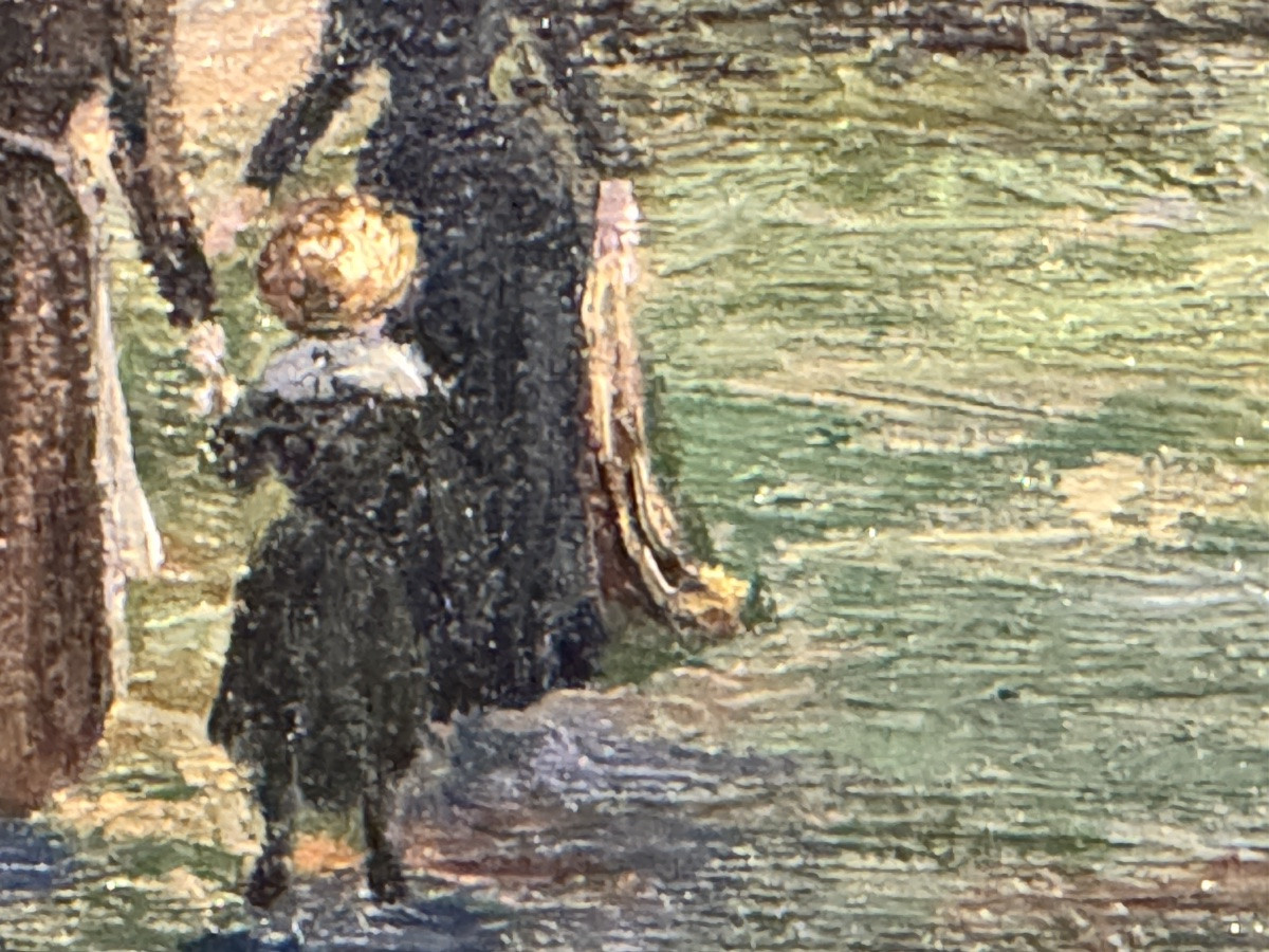 Marc Antony Painting, Animated Landscape, Signed And Dated (18)98, Oil On Canvas -photo-3