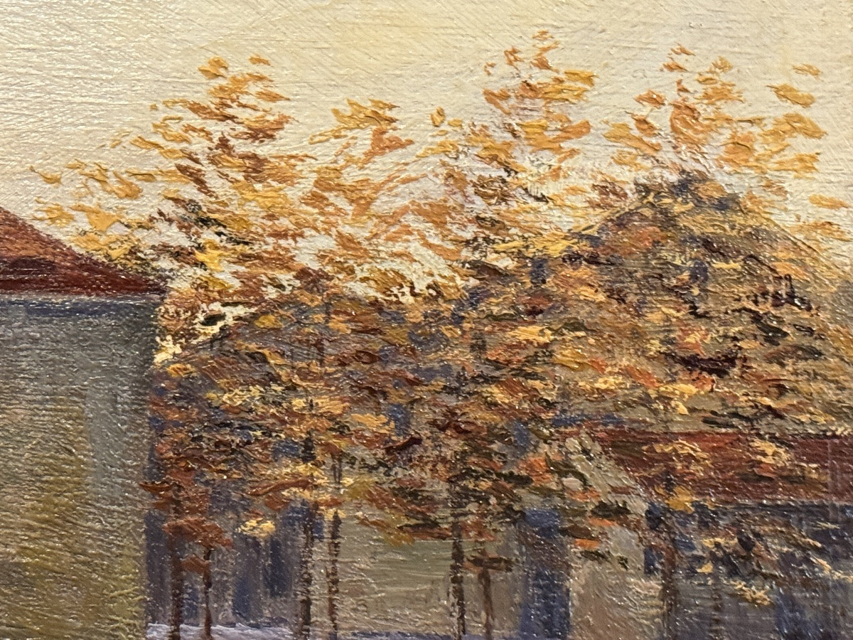 Marc Antony Painting, Animated Landscape, Signed And Dated (18)98, Oil On Canvas -photo-5