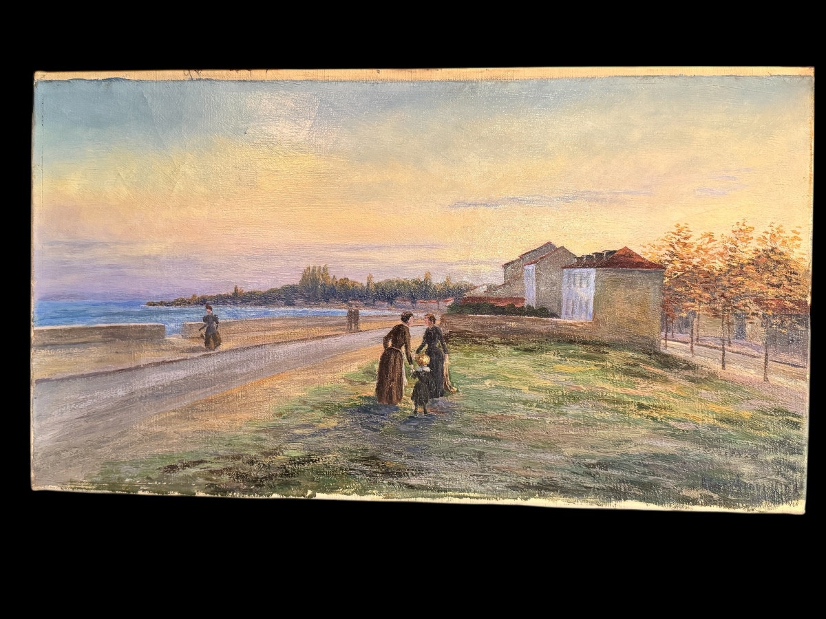 Marc Antony Painting, Animated Landscape, Signed And Dated (18)98, Oil On Canvas 