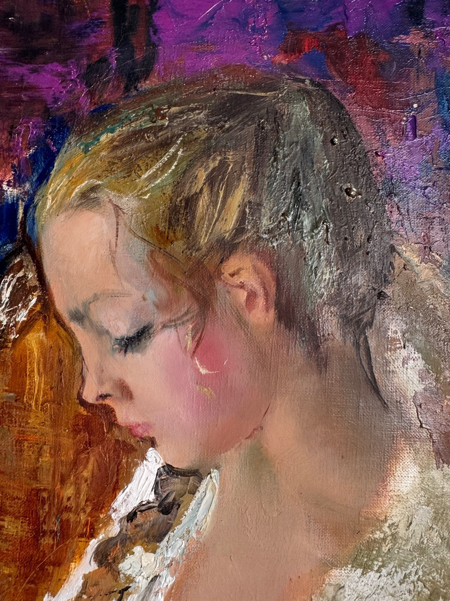 Pierre-laurent Brenot (1913-1998) “the Ochre Armchair I” Father Of The French Pin-up. -photo-3