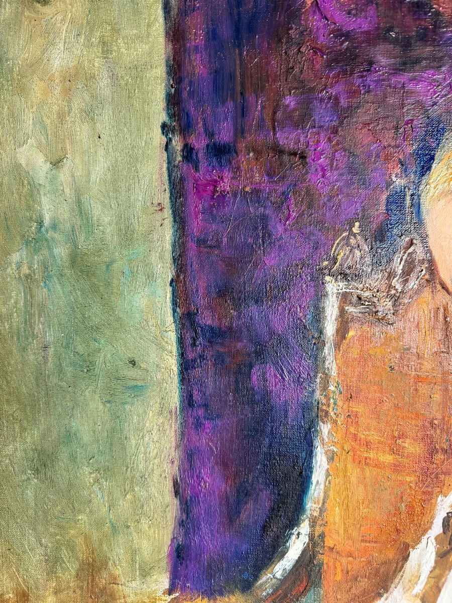 Pierre-laurent Brenot (1913-1998) “the Ochre Armchair I” Father Of The French Pin-up. -photo-4