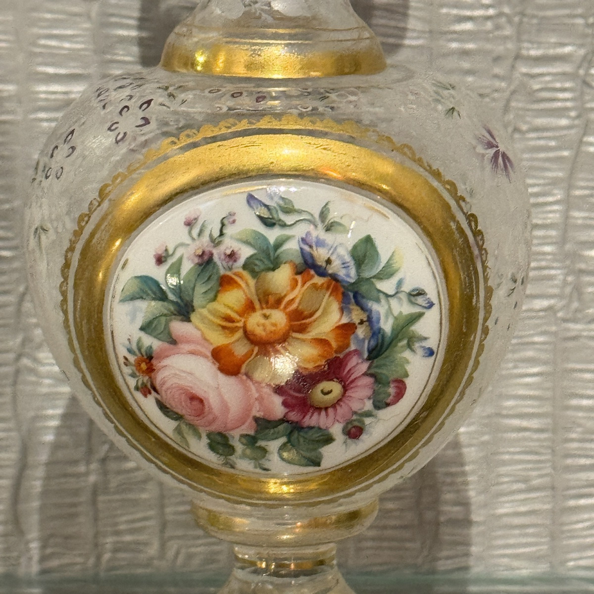 Vase 19e  « au serpent » à décor émaillé -doré hauteur 15cm excellent état -photo-2