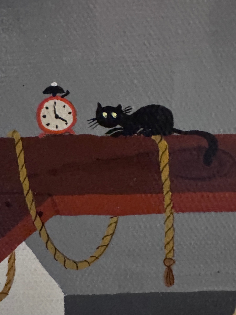 Marie-louise Batardy “in The Attic” Naïve Art Painting -photo-6