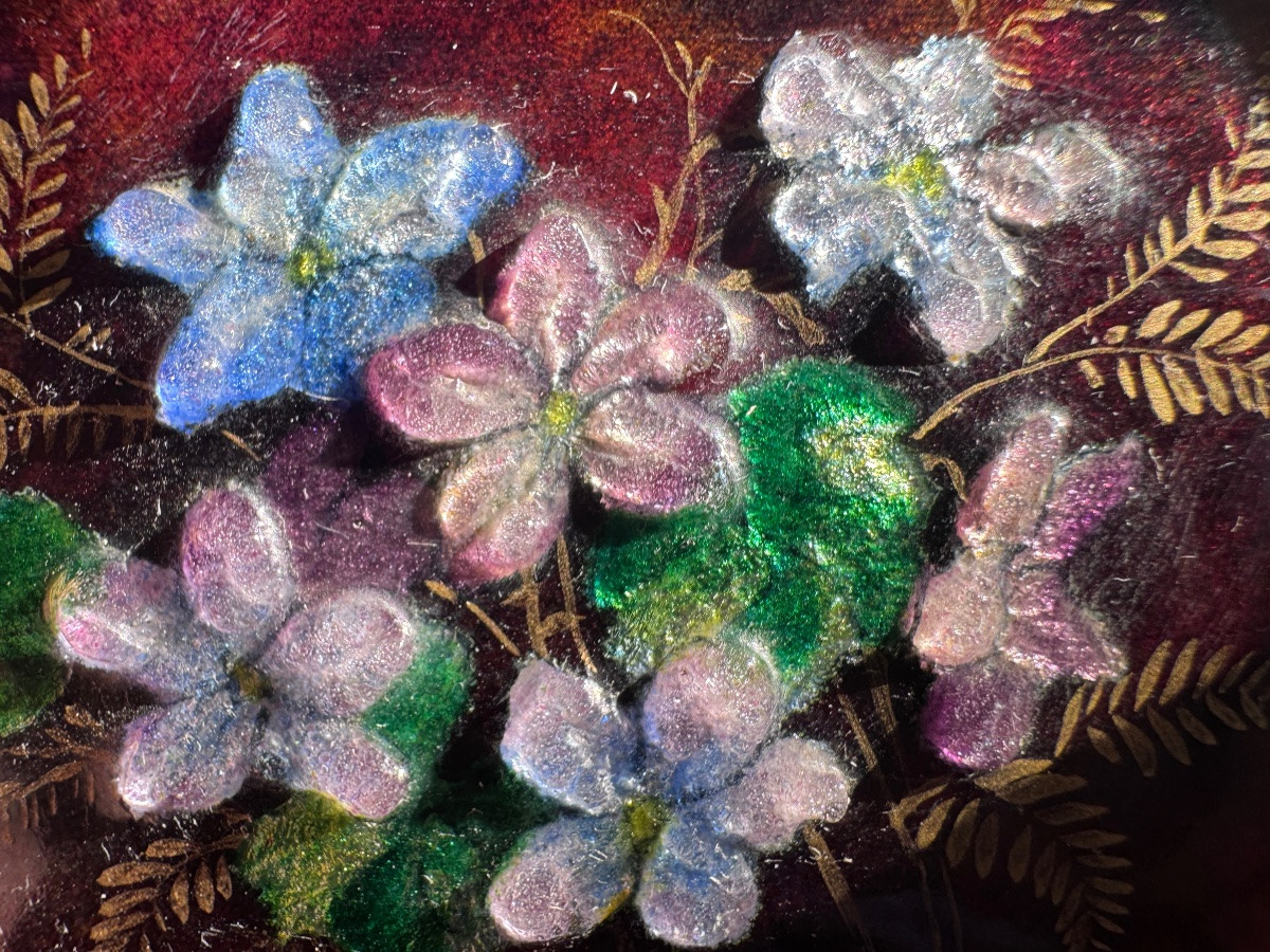Émaux Camille FAURE à Limoges (France) Tableau de fleurs -photo-1