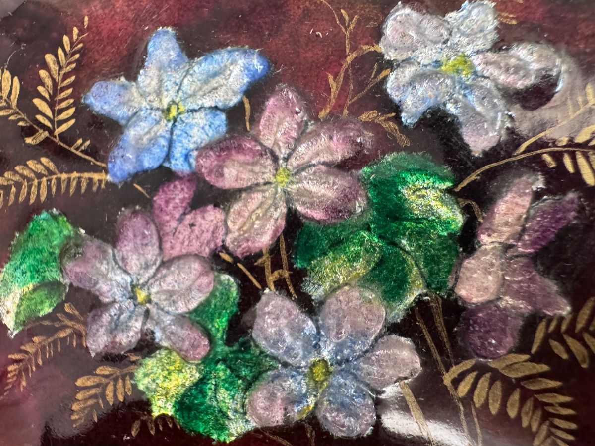 Émaux Camille FAURE à Limoges (France) Tableau de fleurs -photo-2