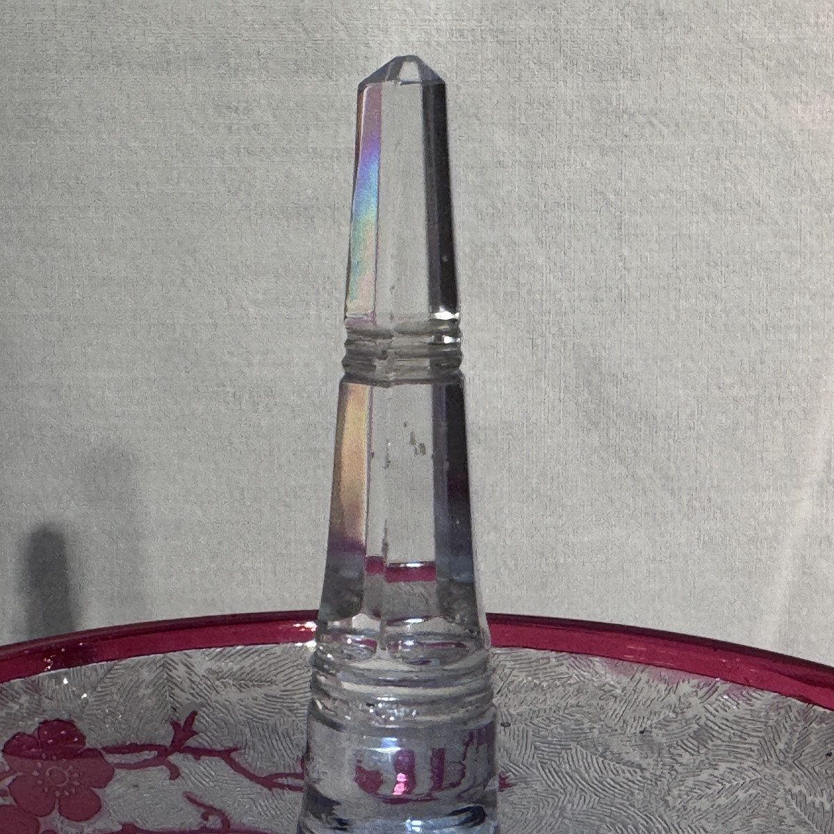 Baccarat Crystal Baguier With Rose Hip Decoration-photo-3