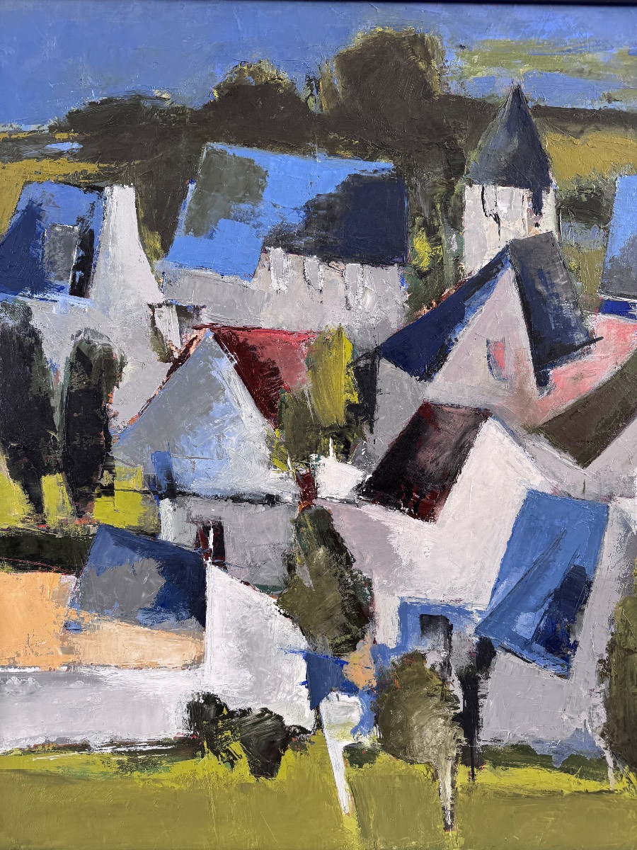 Large Painting By Jacques Daufin (1930-) Oil On Canvas 81x100 Cm-photo-1